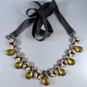 Talbots Glass Crystal Vintage-Style Ribbon Necklace, EUC